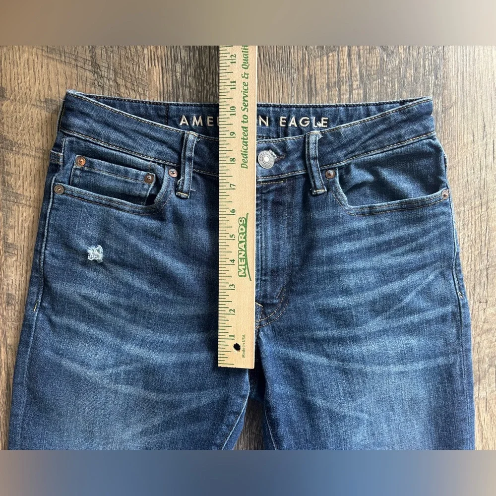 American Eagle Jeans Mens 30X32 Slim Straight Blue Distressed Next Level AirFlex